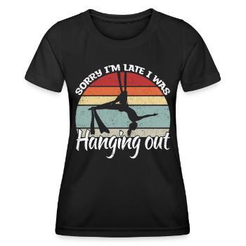 Soies aériennes en tissu vertical Aerialist - T-shirt sport Femme - noir - Devant - AI Model Female 172 light (172cm)