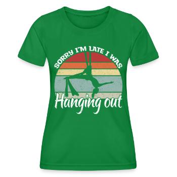 Aerialist Vertikaltuch Aerial Silks - Frauen Funktions-T-Shirt - Kelly Green - Vorne - AI Model Female 172 dark (172cm)