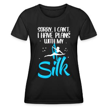 Soies aériennes Aerialist Tissu vertical Yoga - T-shirt sport Femme - noir - Devant - AI Model Female 172 light (172cm)