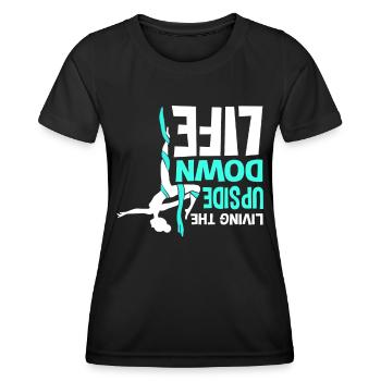 Tissu vertical Aerialist Soies aériennes - T-shirt sport Femme - noir - Devant - AI Model Female 172 light (172cm)