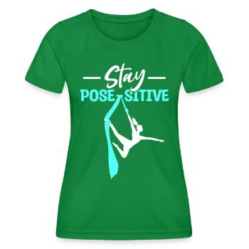 Aerial Silk Aerialist Vertikaltuch - Frauen Funktions-T-Shirt - Kelly Green - Vorne - AI Model Female 172 dark (172cm)