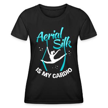 Aerial Silks Aerialist Vertikaltuch - Frauen Funktions-T-Shirt - Schwarz - Vorne - AI Model Female 172 light (172cm)