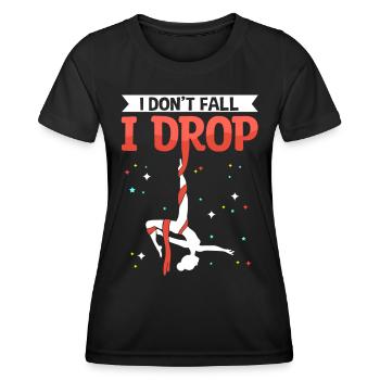 Tissu vertical Aerialist Soies aériennes - T-shirt sport Femme - noir - Devant - AI Model Female 172 light (172cm)