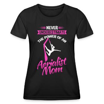 Tissu vertical Yoga Soie aérienne Mama - T-shirt sport Femme - noir - Devant - AI Model Female 172 light (172cm)