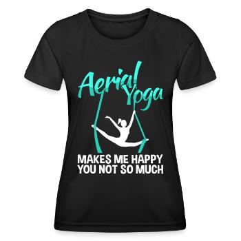 Aérien Yoga Tissu Vertical Aerialist - T-shirt sport Femme - noir - Devant - AI Model Female 172 light (172cm)