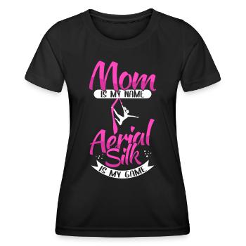 Soies aériennes Mama Tissu vertical - T-shirt sport Femme - noir - Devant - AI Model Female 172 light (172cm)