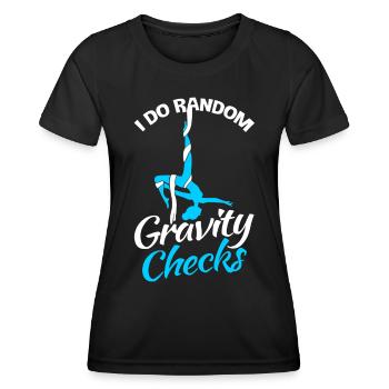 Tissu vertical Aerialist Soies aériennes - T-shirt sport Femme - noir - Devant - AI Model Female 172 light (172cm)