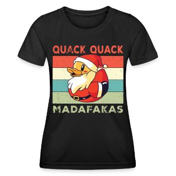 Funny Duck Sayings Rubber Duck Quack Quack Ducks - Women's Functional T-Shirt - black - Front - AI Model Female 172 light (172cm)