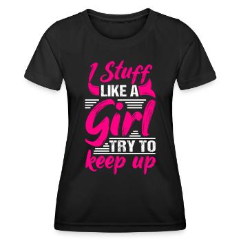 Taxidermiste bourrage taxidermie - T-shirt sport Femme - noir - Devant - AI Model Female 172 light (172cm)