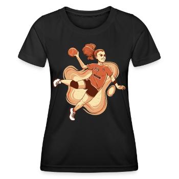Joueur de handball Handball Outfit Handball Joueur de handball - T-shirt sport Femme - noir - Devant - AI Model Female 172 light (172cm)