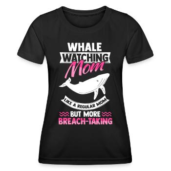 Whales Watch Mama Mammifères marins Baleine à bosse - T-shirt sport Femme - noir - Devant - AI Model Female 172 light (172cm)