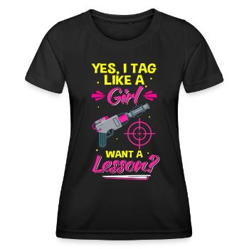 Laser Tag Beam Laser Tag Girl Laser Gun - T-shirt sport Femme - noir - Devant - AI Model Female 172 light (172cm)