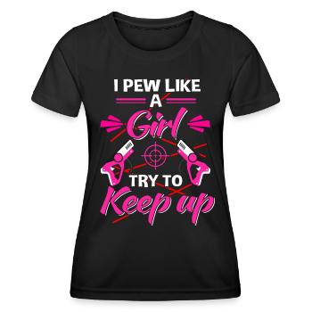 Laser Tag Beam Laser Tag Girl Laser Gun - T-shirt sport Femme - noir - Devant - AI Model Female 172 light (172cm)