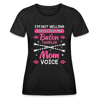 Twirling Mama Majorette Baton Rod Turning - Women's Functional T-Shirt - black - Front - AI Model Female 172 light (172cm)
