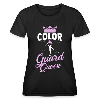 Color Guard Queen Gymnastik Tanz - Frauen Funktions-T-Shirt - Schwarz - Vorne - AI Model Female 172 light (172cm)