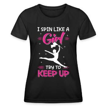 Color Guard Lustig Gymnastik Tanz - Frauen Funktions-T-Shirt - Schwarz - Vorne - AI Model Female 172 light (172cm)