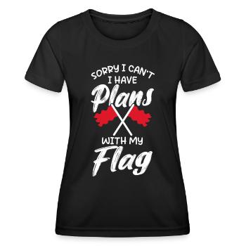 Color Guard Gymnastique Flag Dance - T-shirt sport Femme - noir - Devant - AI Model Female 172 light (172cm)