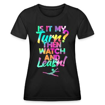Color Guard Training Tanz Trainer - Frauen Funktions-T-Shirt - Schwarz - Vorne - AI Model Female 172 light (172cm)