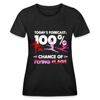 Color Guard Gymnastik Tanz Flagge Colorguard - Frauen Funktions-T-Shirt - Schwarz - Vorne - AI Model Female 172 light (172cm)