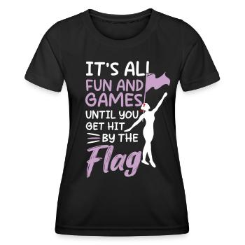 Color Guard Gymnastik Fahne Flagge - Frauen Funktions-T-Shirt - Schwarz - Vorne - AI Model Female 172 light (172cm)