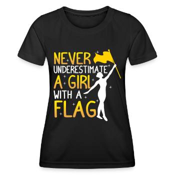 Color Guard Girl Lustig Gymnastik Tanz - Frauen Funktions-T-Shirt - Schwarz - Vorne - AI Model Female 172 light (172cm)