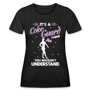 Color Guard Flagge Gymnastik Colorguard - Frauen Funktions-T-Shirt - Schwarz - Vorne - AI Model Female 172 light (172cm)