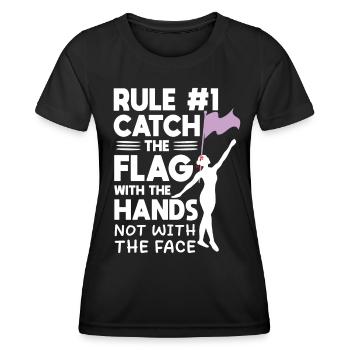 Color Guard Drapeau de gymnastique drôle - T-shirt sport Femme - noir - Devant - AI Model Female 172 light (172cm)