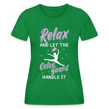 Color Guard Gymnastique Danse Défilé Militaire - T-shirt sport Femme - vert - Devant - AI Model Female 172 dark (172cm)