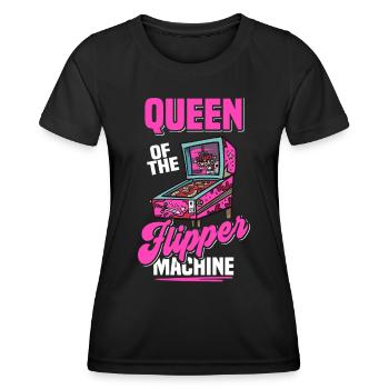 Pinball Arcade Pinball Machine Gaming - Women's Functional T-Shirt - black - Front - AI Model Female 172 light (172cm)