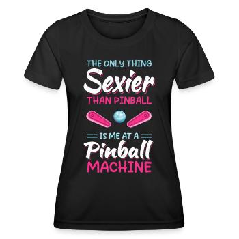 Pinball Arcade Game Pinball Machine Sexy - Women's Functional T-Shirt - black - Front - AI Model Female 172 light (172cm)