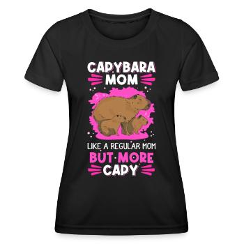 Capybara Mama Rongeur Capybara Capybara - T-shirt sport Femme - noir - Devant - AI Model Female 172 light (172cm)