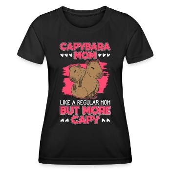 Capybara Mama Mignon Capybara - T-shirt sport Femme - noir - Devant - AI Model Female 172 light (172cm)
