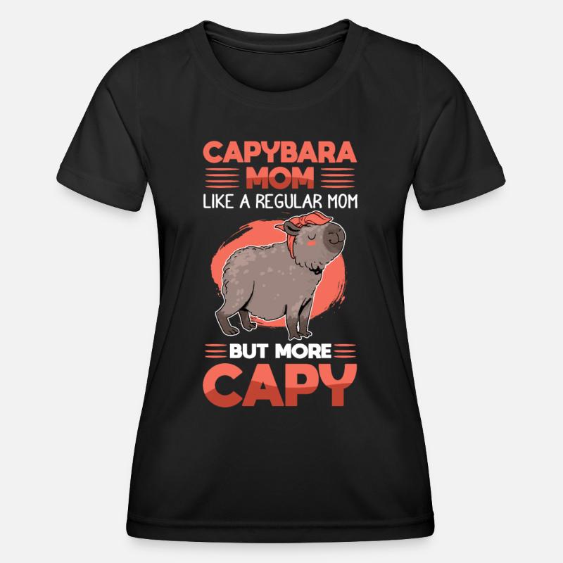 Capybara, Capybara, Mama, Rodent - Women's Functional T-Shirt - black