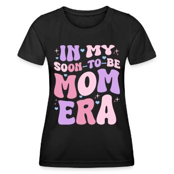 Maman Enceinte Grossesse - T-shirt sport Femme - noir - Devant - AI Model Female 172 light (172cm)