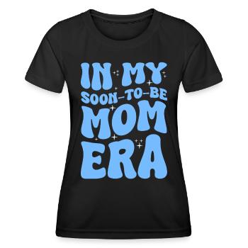 Maman Enceinte Grossesse Garçon - T-shirt sport Femme - noir - Devant - AI Model Female 172 light (172cm)