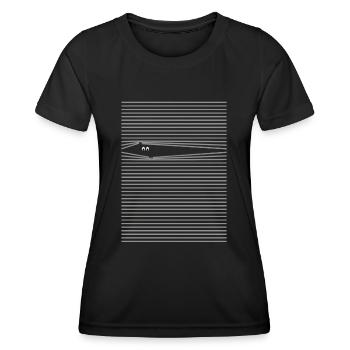 Yeux rideaux chemise - T-shirt sport Femme - noir - Devant - AI Model Female 172 light (172cm)