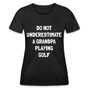 Golf Opa Spruch - Frauen Funktions-T-Shirt - Schwarz - Vorne - AI Model Female 172 light (172cm)