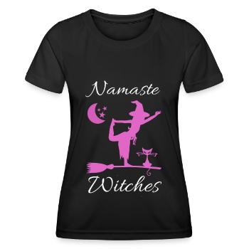 Yoga Namaste Witches Geschenk - Frauen Funktions-T-Shirt - Schwarz - Vorne - AI Model Female 172 light (172cm)