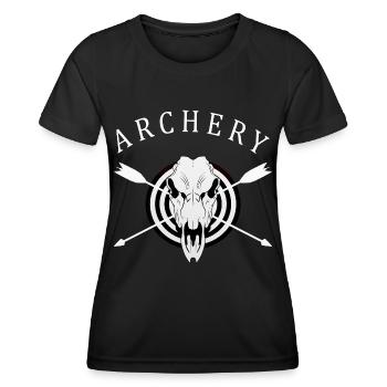 Bogenschießen Bogenschütze Motiv Shirt Bogen - Frauen Funktions-T-Shirt - Schwarz - Vorne - AI Model Female 172 light (172cm)