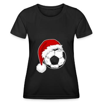 Weihnachten Fußballspieler Fußballfans - Frauen Funktions-T-Shirt - Schwarz - Vorne - AI Model Female 172 light (172cm)