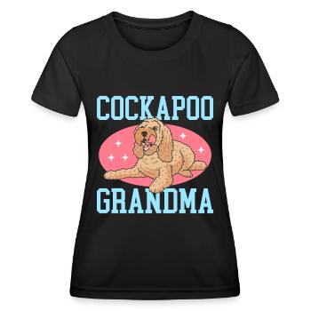 Cockapoo Grandma | Hunde Hundebesitzer Geschenk - Frauen Funktions-T-Shirt - Schwarz - Vorne - AI Model Female 172 light (172cm)