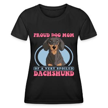 Dachshund Mom | Dackel Hundebesitzer Geschenk - Frauen Funktions-T-Shirt - Schwarz - Vorne - AI Model Female 172 light (172cm)