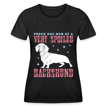 Dachshund Mom Dackel Hundebesitzer Geschenk - Frauen Funktions-T-Shirt - Schwarz - Vorne - AI Model Female 172 light (172cm)