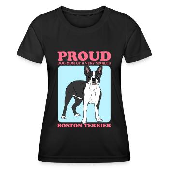 Boston Terrier Mom Hunde Hundebesitzer Geschenk - Frauen Funktions-T-Shirt - Schwarz - Vorne - AI Model Female 172 light (172cm)