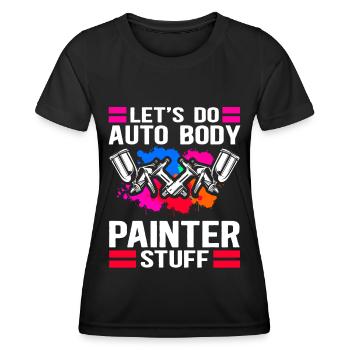 Lackierer Fahrzeuglackierer Airbrush Geschenk - Frauen Funktions-T-Shirt - Schwarz - Vorne - AI Model Female 172 light (172cm)