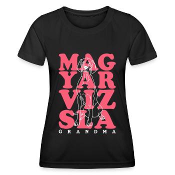 Magyar Vizsla Grandma | Dog Owner Gift - Women's Functional T-Shirt - black - Front - AI Model Female 172 light (172cm)
