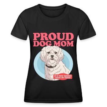Coton de Tuléar Maman Chien Chien Propriétaire Cadeau - T-shirt sport Femme - noir - Devant - AI Model Female 172 light (172cm)