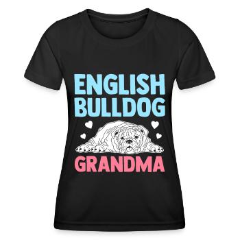 Deutsch Bulldog Grandma Dog Owner Gift - Women's Functional T-Shirt - black - Front - AI Model Female 172 light (172cm)