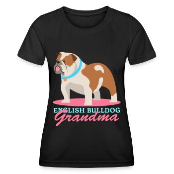 Deutsch Bulldog Grandma | Dog Owner Gift - Women's Functional T-Shirt - black - Front - AI Model Female 172 light (172cm)
