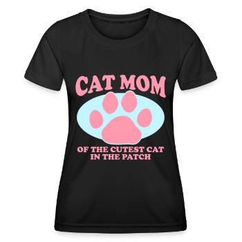 Chat Maman Chats Chat Maman Chat Propriétaire Cadeau - T-shirt sport Femme - noir - Devant - AI Model Female 172 light (172cm)